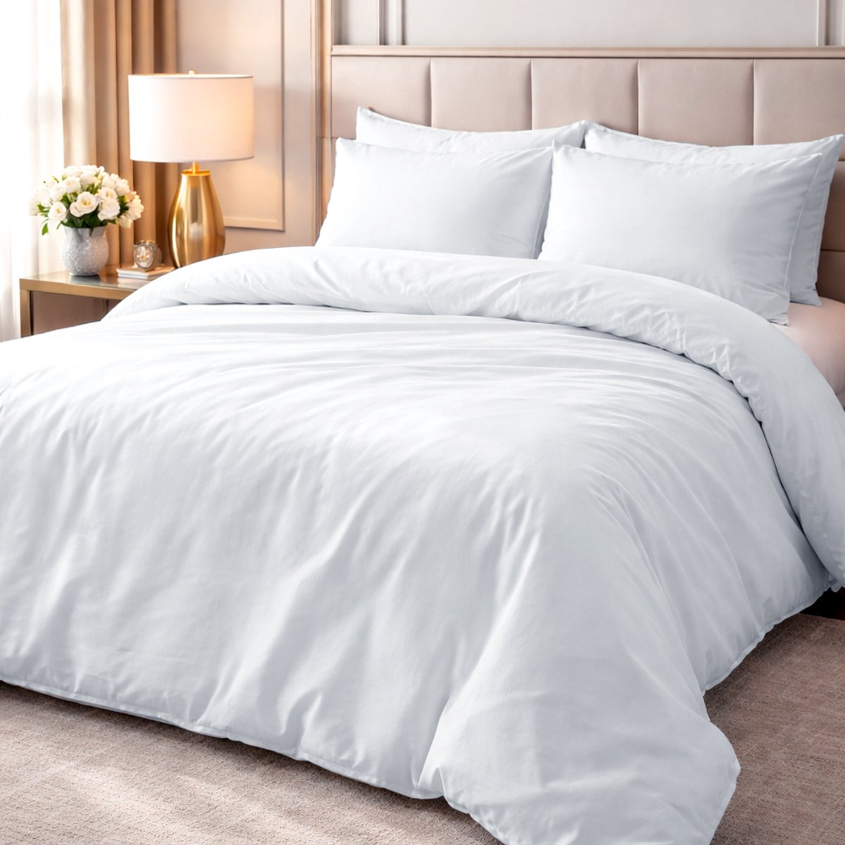 Darymex Hotel Cotton Blend - Dekbedovertrek - 50% Katoen / 50% Polyester - 160x200 cm - Wit Egaal