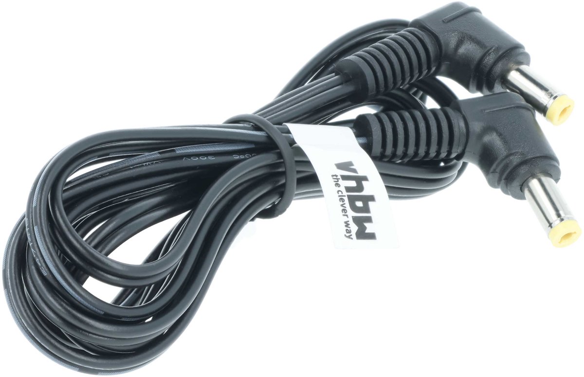 vhbw-voedingskabel compatibel met Panasonic VDR-D220, VDR-D210, VDR-D100, VDR-D105, VDR-D160, VDR-D150, VDR-D200 camcorders en camera's - 11 cm zwart