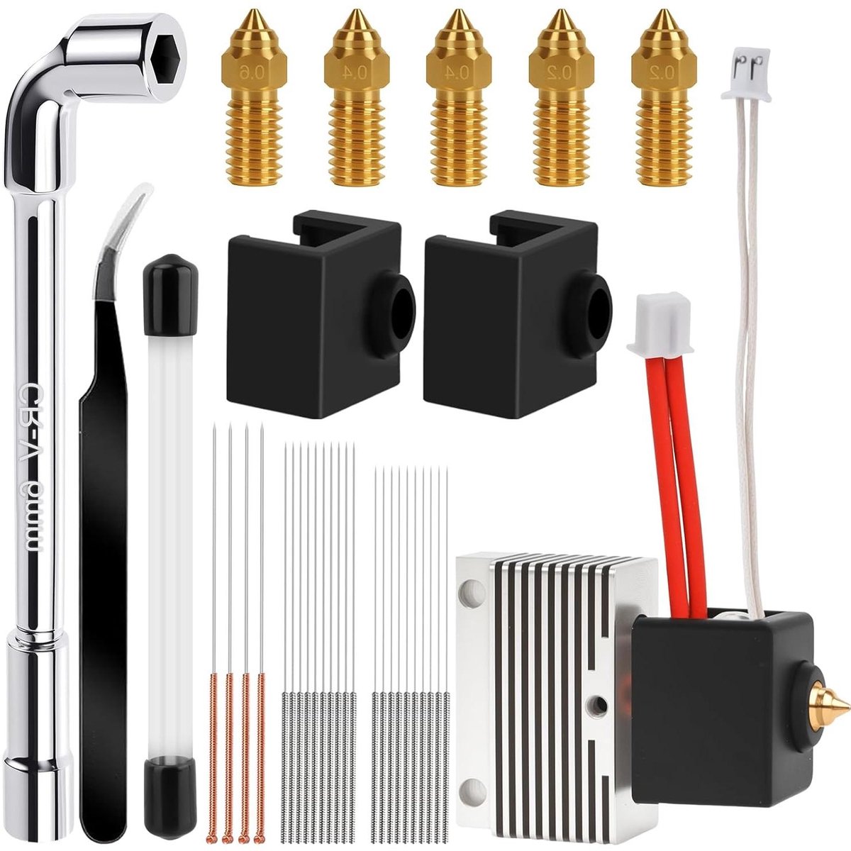 Hotend Kit - Heating Block - 3D Printer Onderhoud - Complete Set - 0.4mm Nozzle - Aluminium