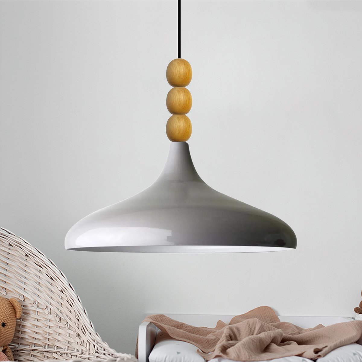 Bamyum Champion hanglamp, industriële Modern stijl, Ø35 cm, grijs metalen lamp
