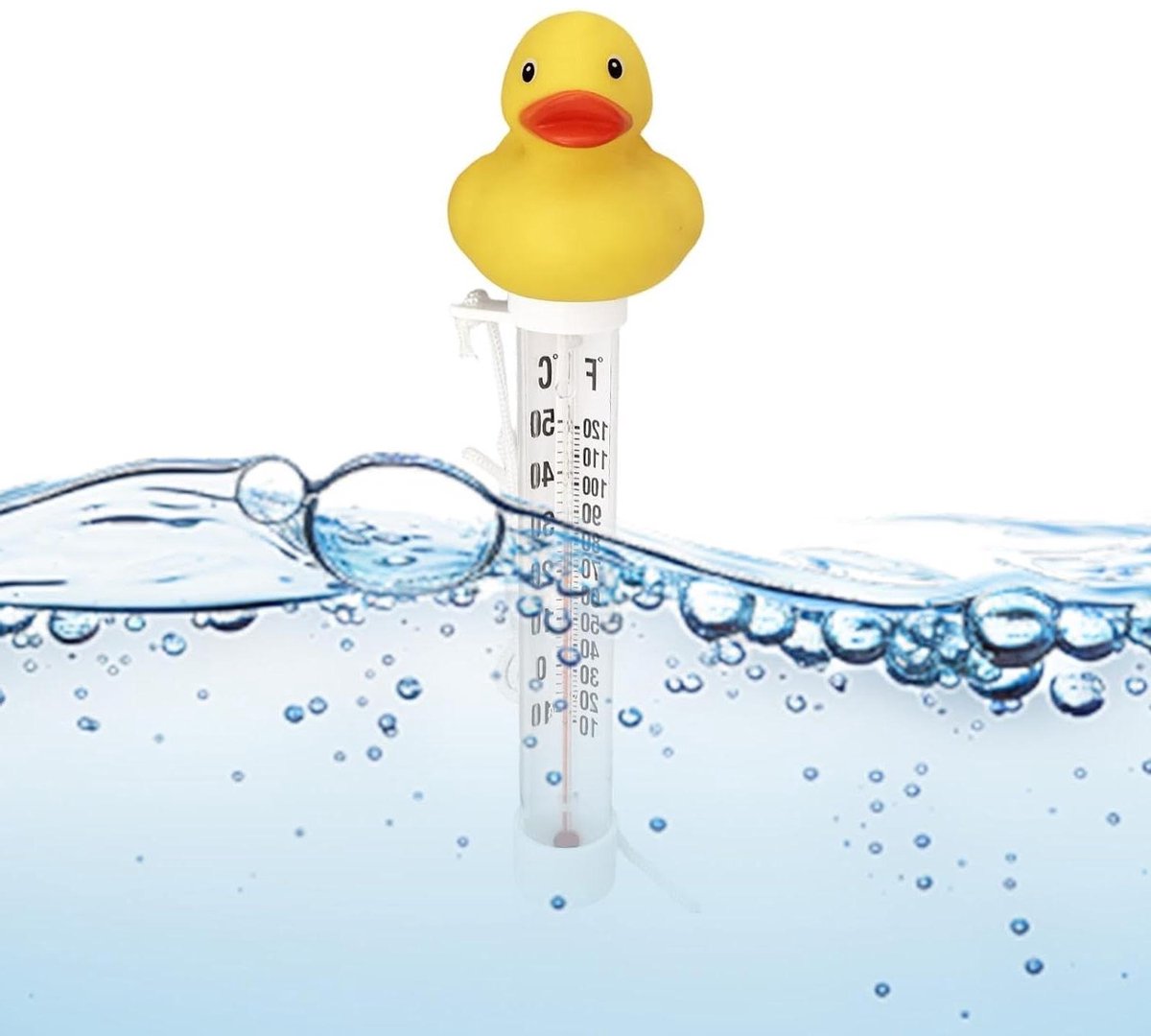 Zwembad Thermometer - Watermeter Eend - Water Temperatuur Meten - Schattig Eendenontwerp - 22 cm - Geel