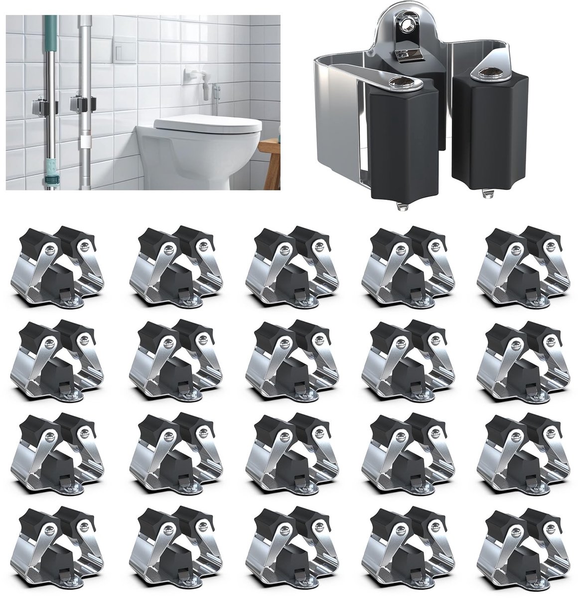 Omgoods - Broom Holder - Multifunctionele Gereedschapshouder met Montagehardware