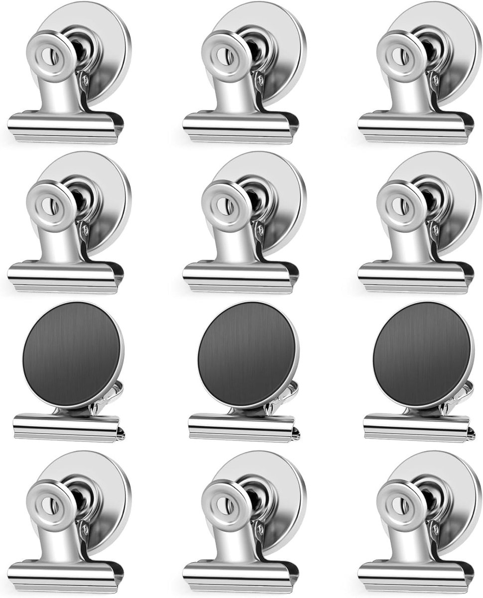 Omgoods - 12-Pack Sterke Fridge Magneten - Magnetische Clips voor Thuis en Kantoor