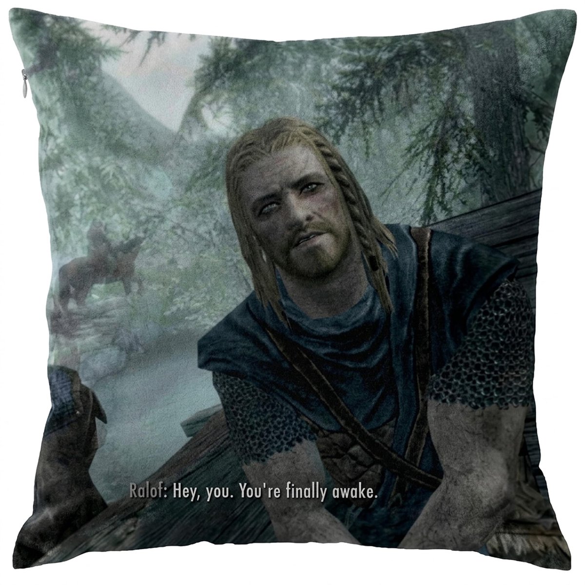 Omgoods - Decoratieve Kussenhoes 45x45cm met Video Game Thema, 'You're Finally Awake'