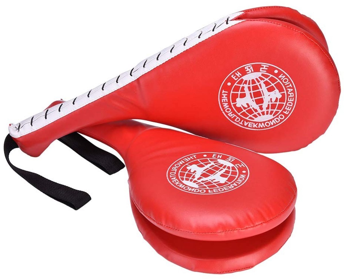 Omgoods - Taekwondo Trainingspads - Duurzaam PU - Verbeter Snelheid - Voor Boksliefhebbers - Rood - Zelfvertrouwen Verhogen