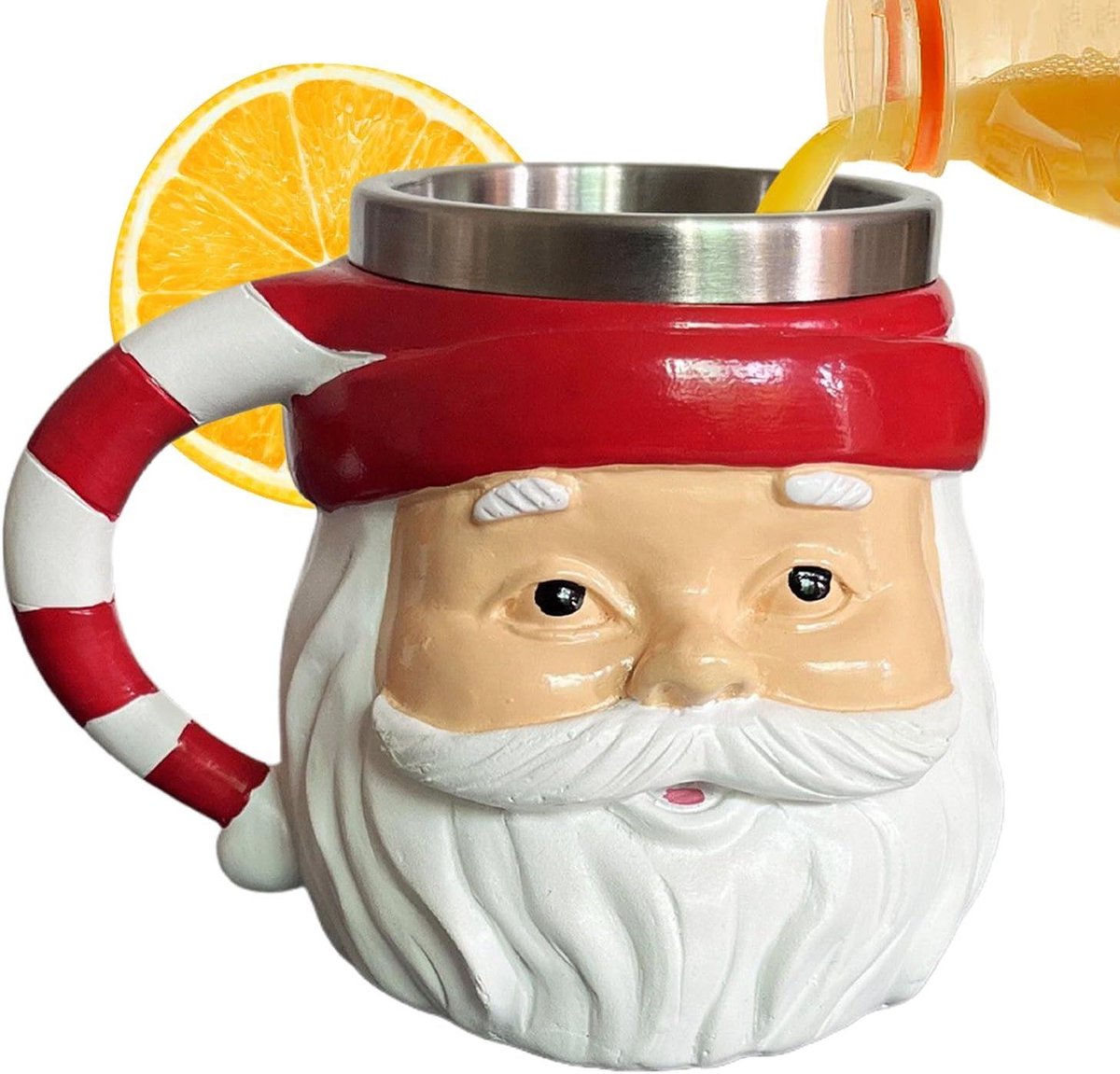 Kerst Mok - Feestelijke Beker - Gezellige Drankjes - Dubbelwandige Constructie - 250 ml - Rood Wit