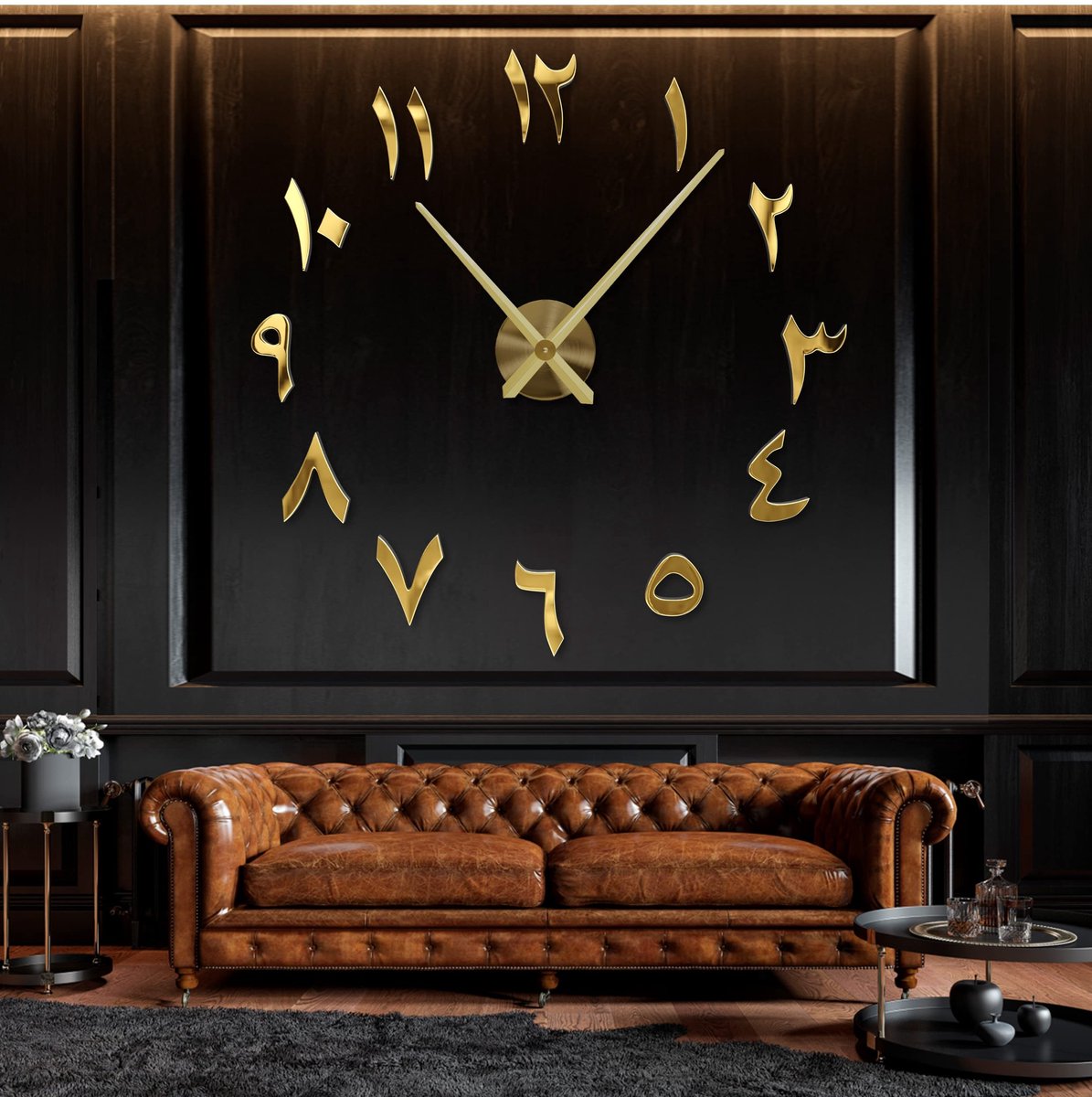 Omgoods - Moderne 3D Arabische Wandklok - Stille Decoratie voor Woonkamer