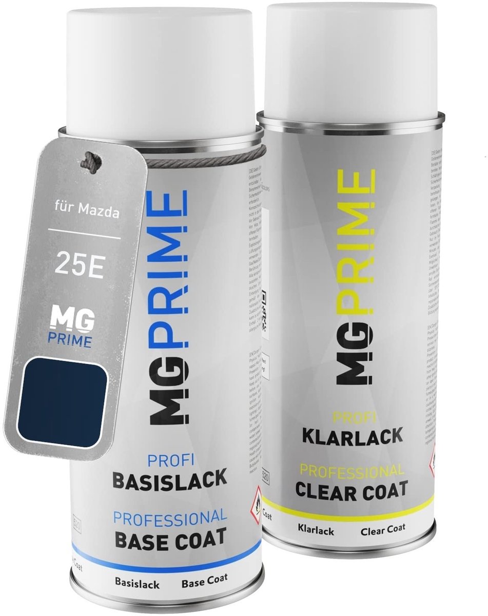 Omgoods - Car Paint Sprayer Set voor Mazda 25E Strato Blue Mica - 400ml Spuitbus