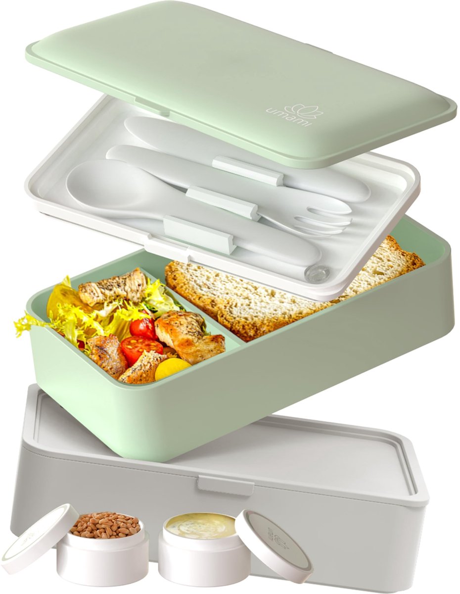 Omgoods - UMAMI 1.2L Bento Box met Bestek en Sauscontainers