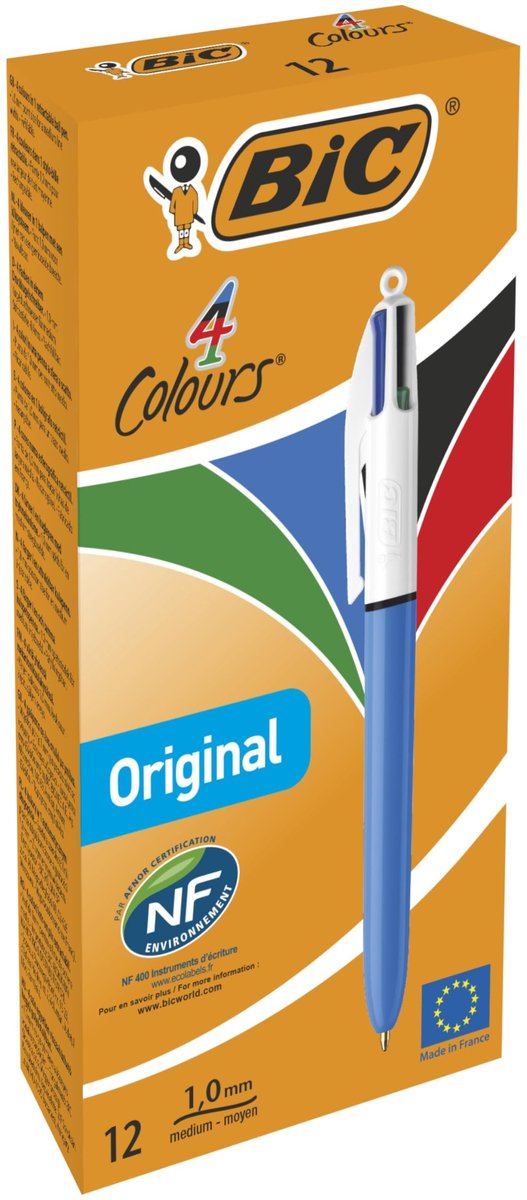 Omgoods - 4-Kleurige Balpen met Lijndikte van 0,4 mm, 12 Stuks