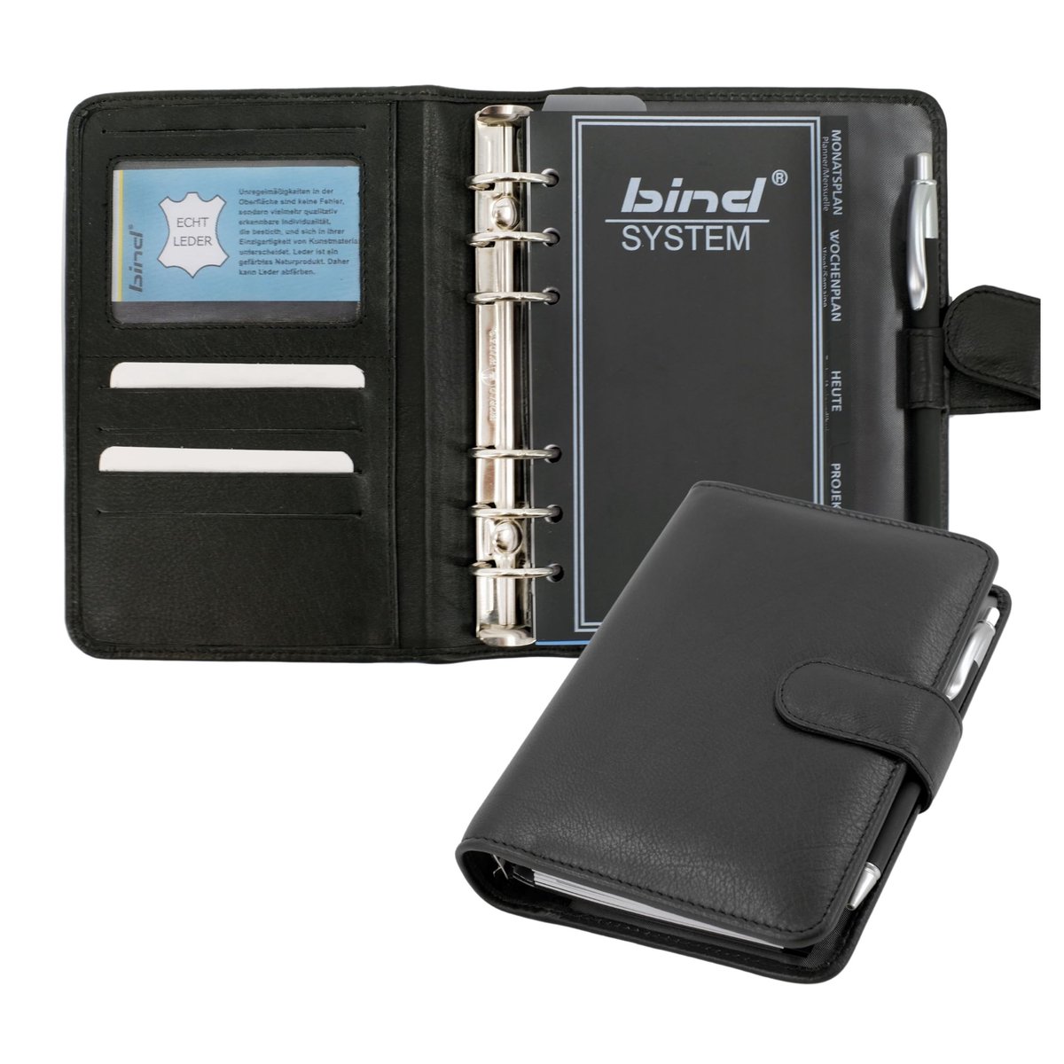 Omgoods - Bind A6 Systeem Planner - Nappa Leer, Zwart voor Organisatie