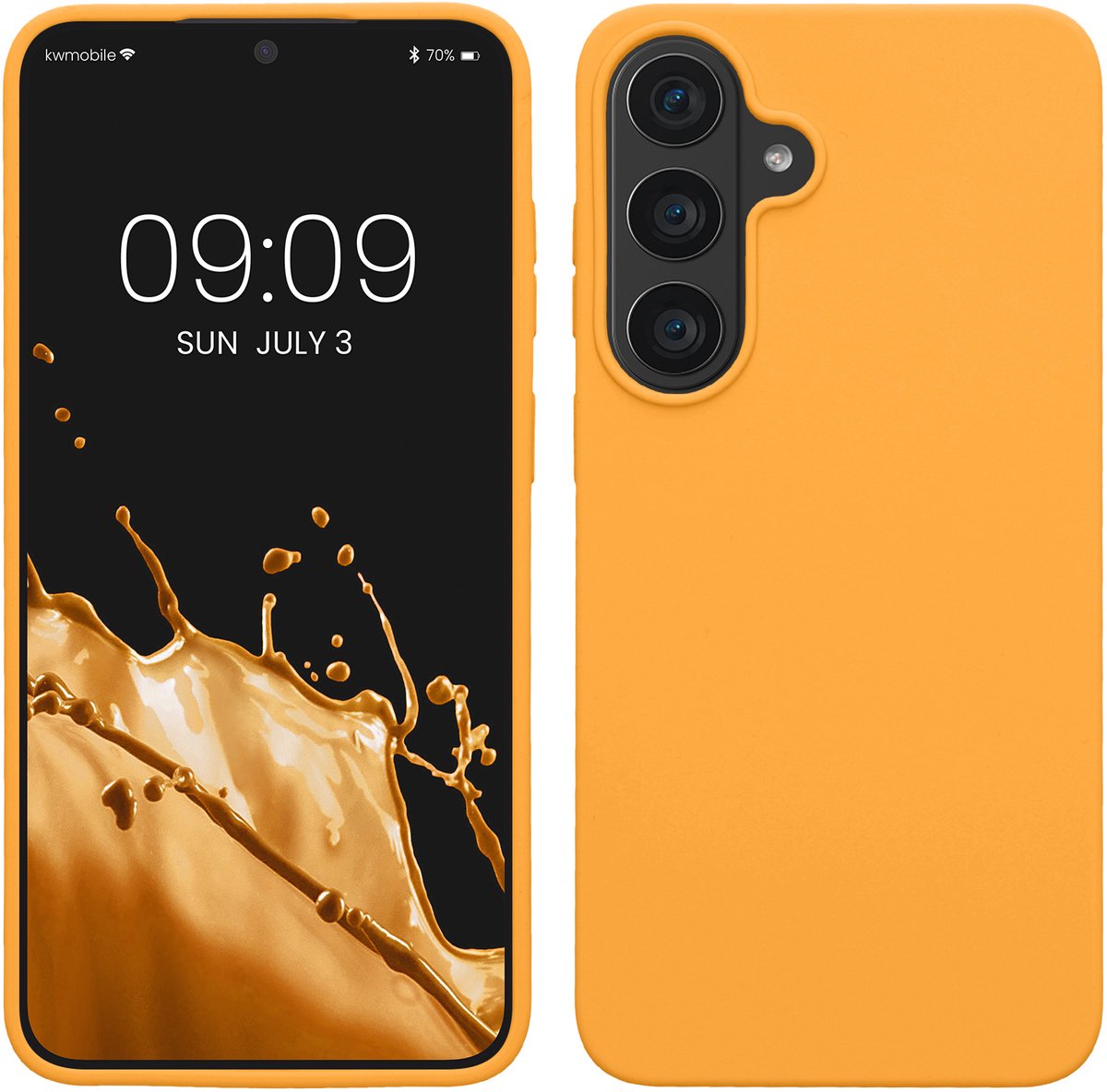 kwmobile telefoonhoesje geschikt voor Samsung Galaxy S26 FE - Hoesje met siliconen coating - Smartphone case in fruitig oranje