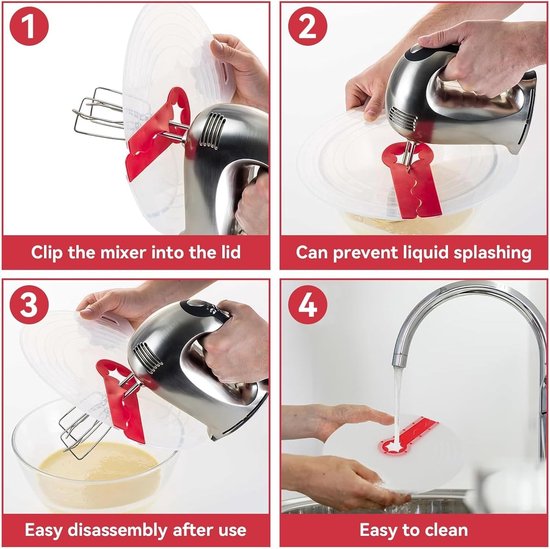 Siliconen spatguard voor staafmixer - Ø 34 cm - Mengkom spatguard - Eischuim spatguard - Splash cover voor eierkom — afbeelding 3