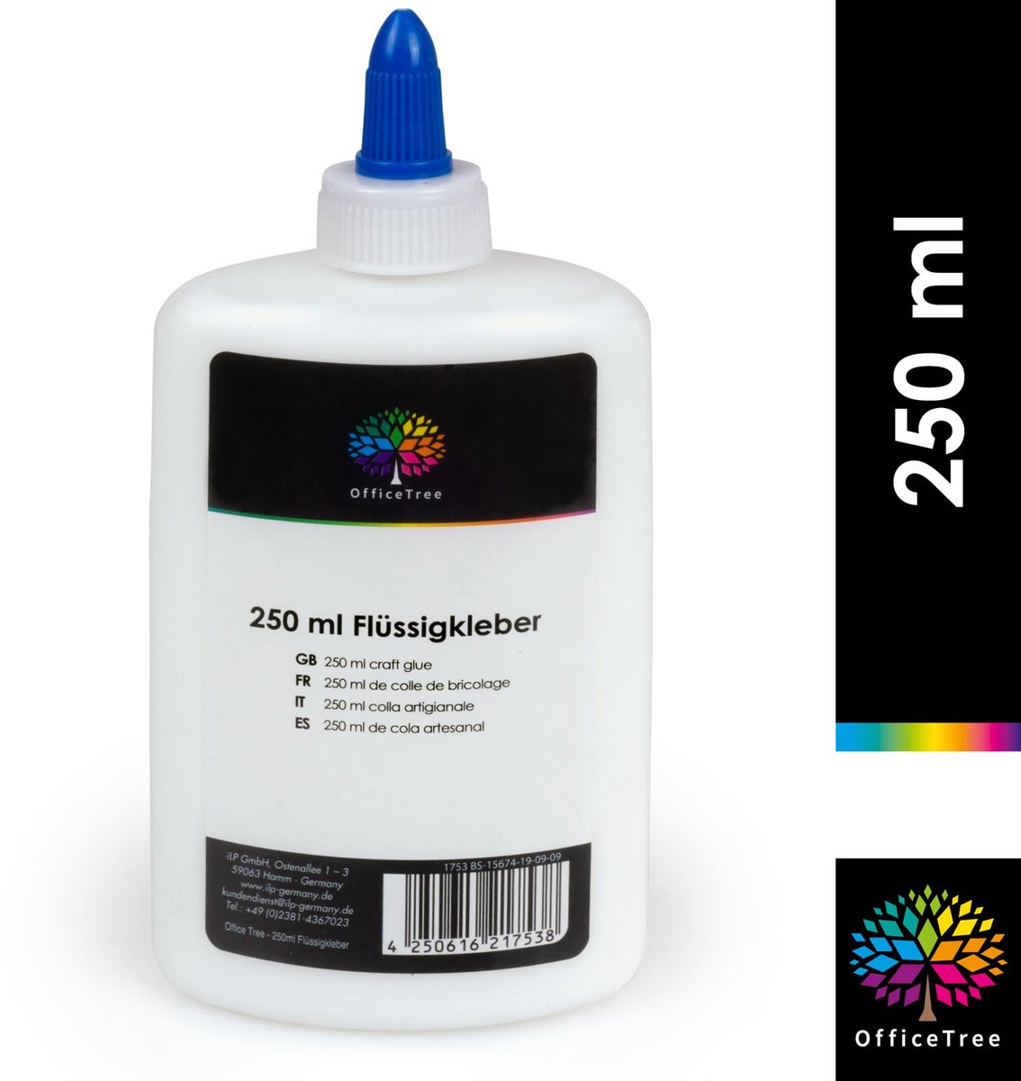 OfficeTree Bastelkleber 250 ml - Transparent Trocknend (wp)