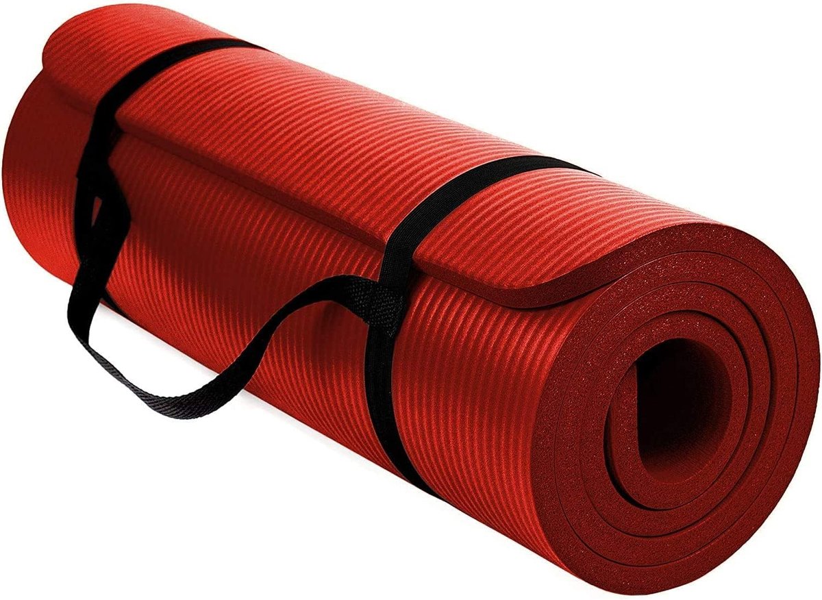 TechFit Yogamat NBR 183x61cm 10mm antislip rood - ShopVlot