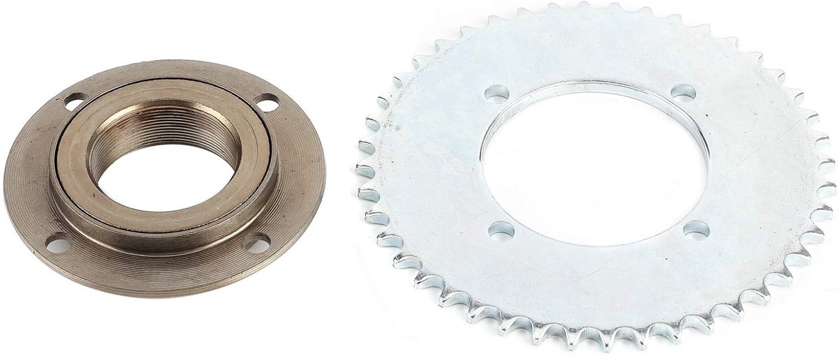 SnelShoppen - 78mm OD 4-Hole Tandloze Flywheel + T8F 44T 54mm Kettingwiel, Vervangingsonderdelen voor 43cc 49cc Mini Pocket Gas Scooter ATV