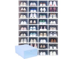 Opbergdozen Schoenen - Schoenenkast Organizer - Ruimte Besparen - Stapelbaar Transparant - Extra Groot - Wit