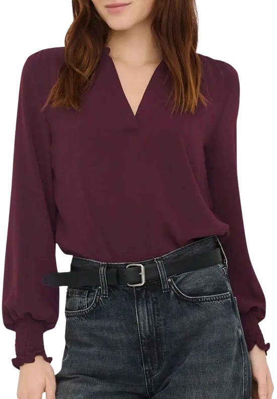 ONLY - ONLMETTE V-NECK LS SMOCK TOP NOOS WVN Dames Top