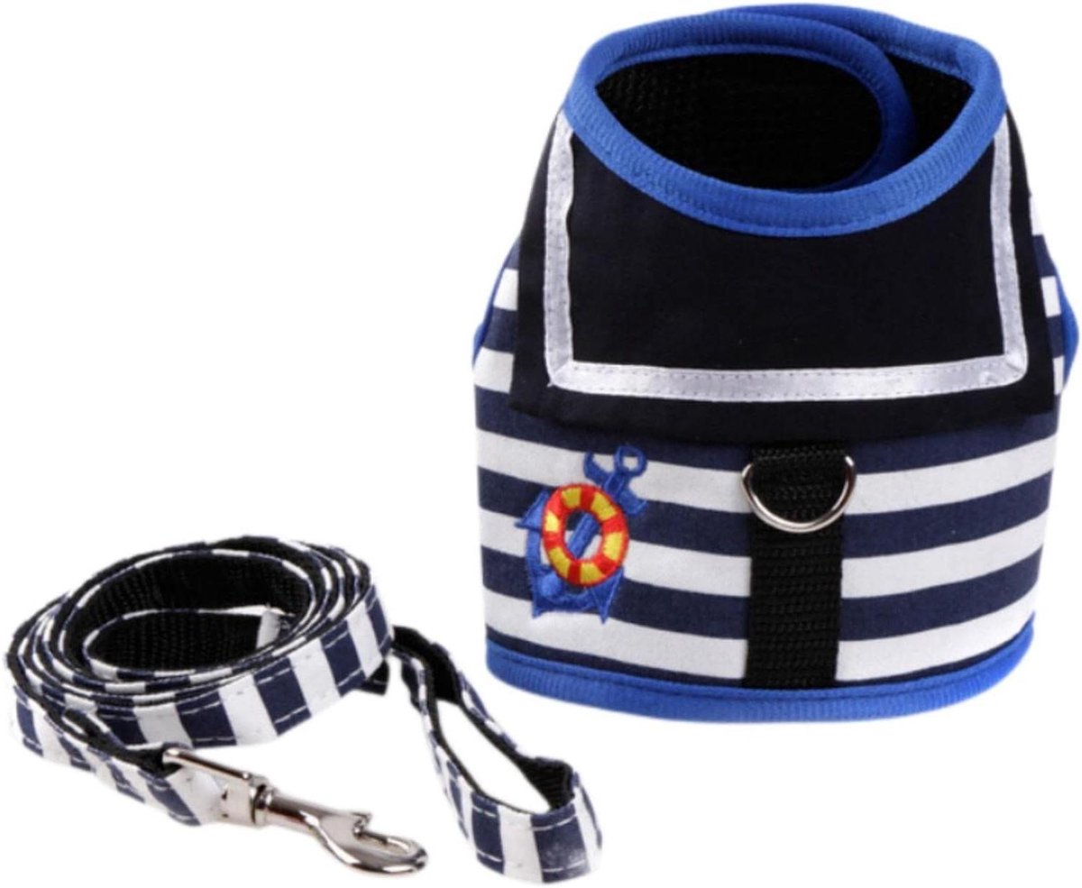 Honden tuigje - Hondenriem Borstband - Veilig Wandelen - Verstelbare Borstband - XS - Blauw