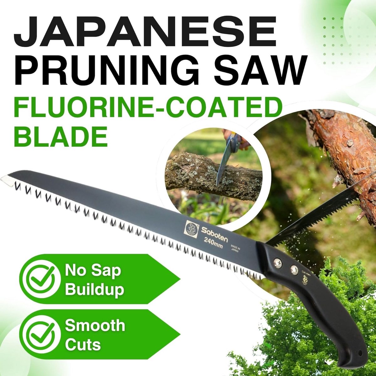 Japanse snoeizaag 9,4 inch - gecoat koolstofstaal - houten handvat - precisie-trekgereedschap - SnelShoppen
