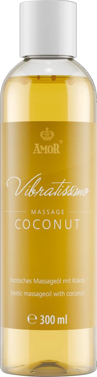 Vibratissimo massageolie Coconut 300ml – Exotische olie met kokosgeur | Voor ontspannende lichaamsmassages & intieme momenten | Zacht voor de huid met waardevolle plantaardige oliën