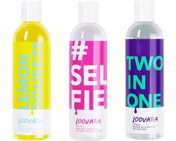 Loovara glijmiddel massageolie 3 x 250 ml voordeelverpakking - HAPPY WEEKEND - Voedende massageolie glijmiddelset, veilig te gebruiken met condooms, ideaal voor voorspel