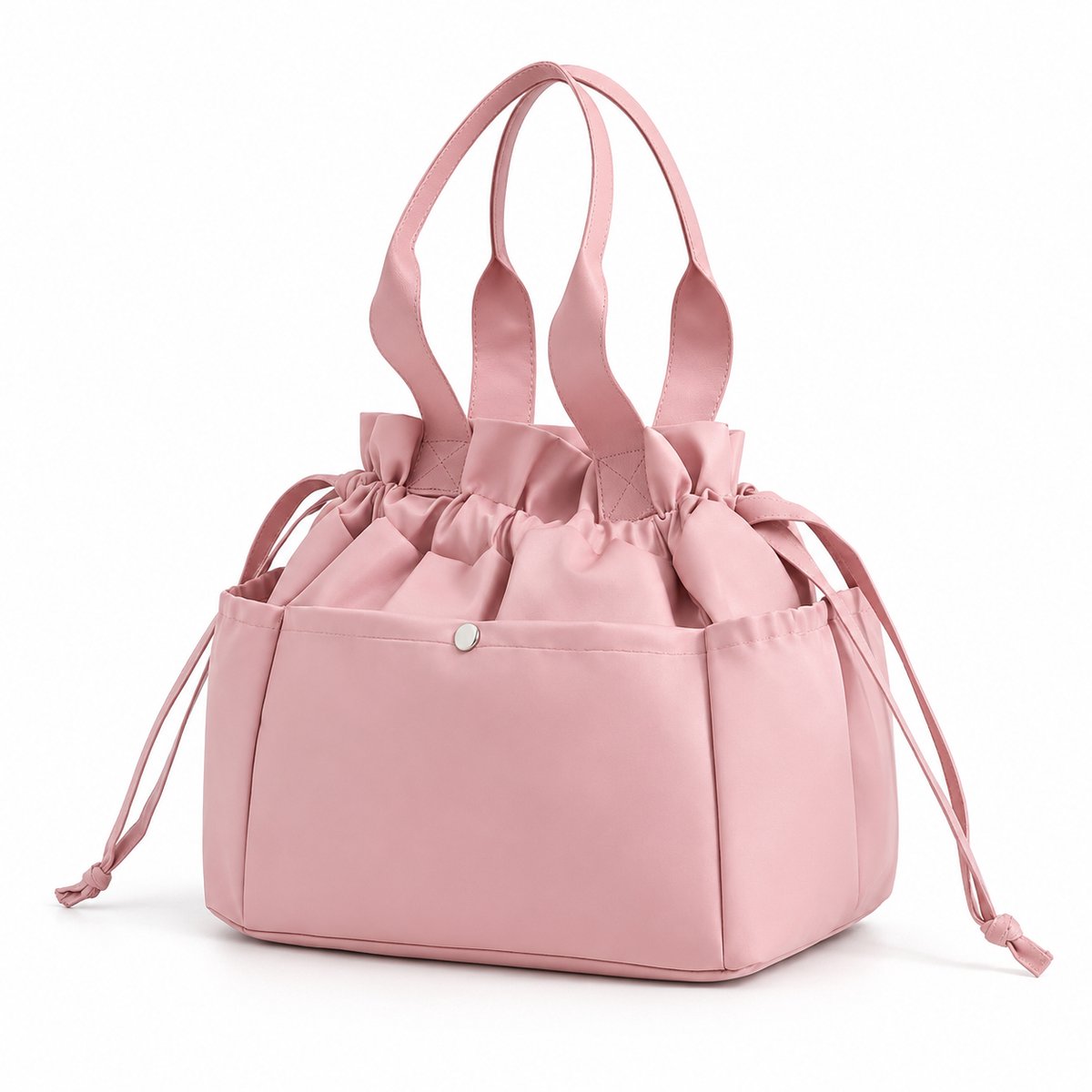 Bobypet - Isolerende Koeltas Dames - Stijlvolle Lunchtas met Trekoord - Grote Thermische Lunchbox Tas voor Werk, School en Picknick - Lekvrij en Vlekbestendig - Roze