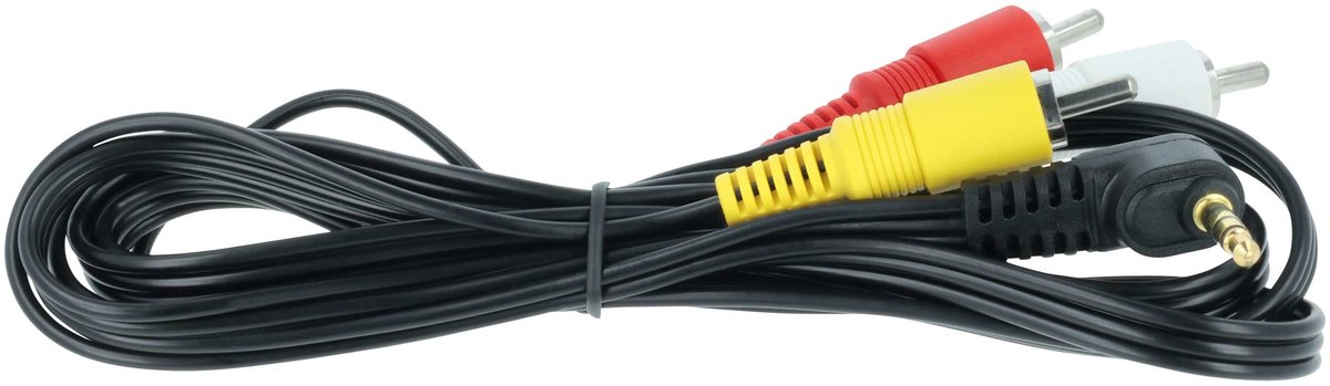 vhbw audio-video-composietkabel, compatibel met Canon PowerShot ZR300, ZR30MC, ZR25MC, ZR30, ZR25, ZR400, ZR45, ZR40 camera, digitale camera - AV-kabel