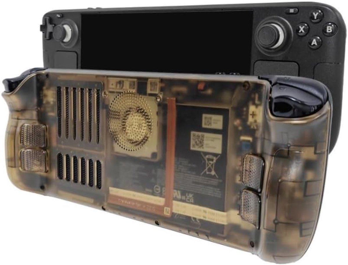 SnelShoppen - Back Plate Housing Faceplates voor Steam Deck/Steam Deck OLED Console, DIY Duidelijke Vervangende Behuizing met Ventilatiegaatjes, Trans
