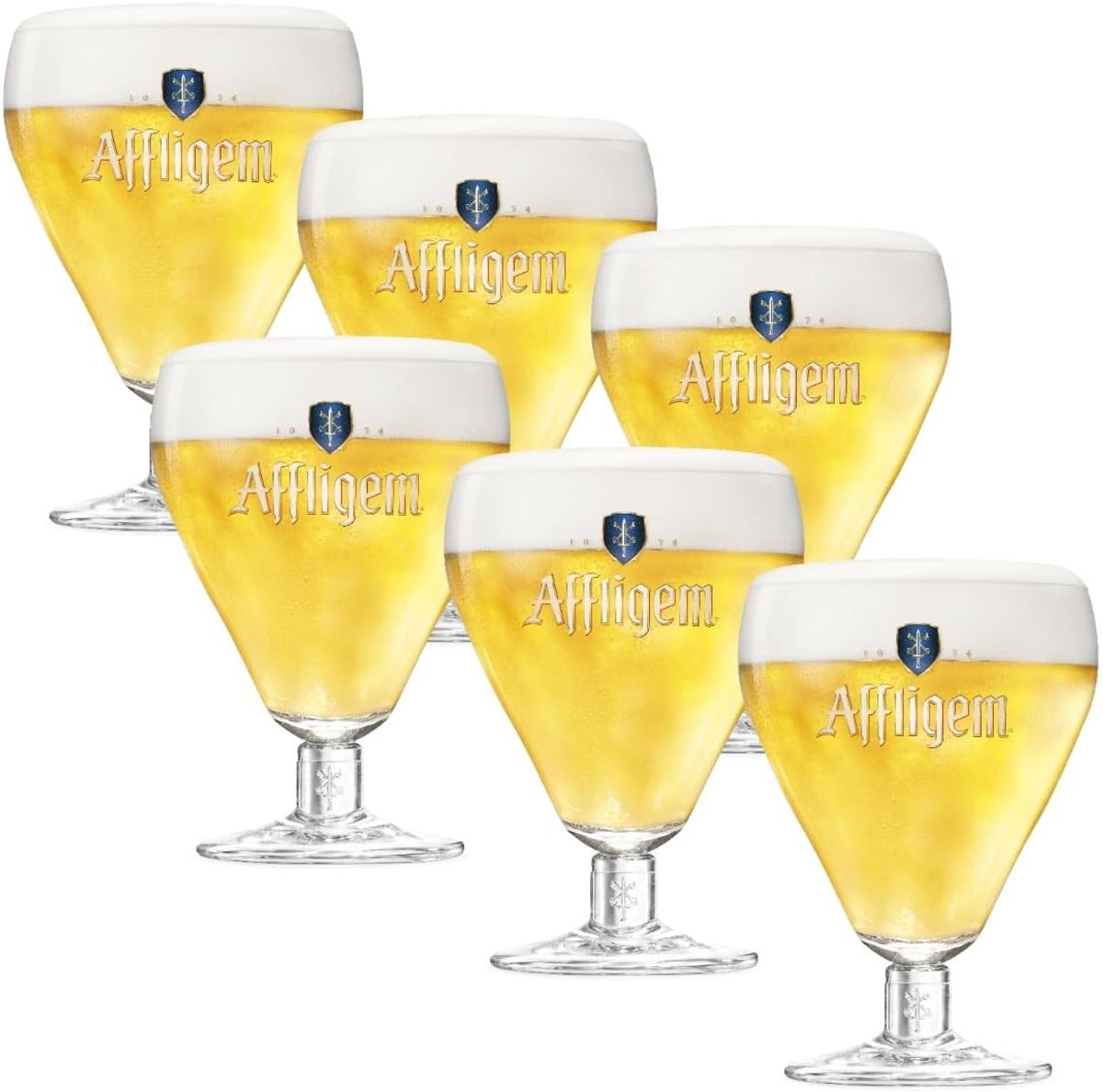 SnelShoppen - Bierglas Set van 6 - 300 ml - Perfect voor Feesten, Tuin, Camping - Duurzaam Glas, Ideaal voor Volwassenen