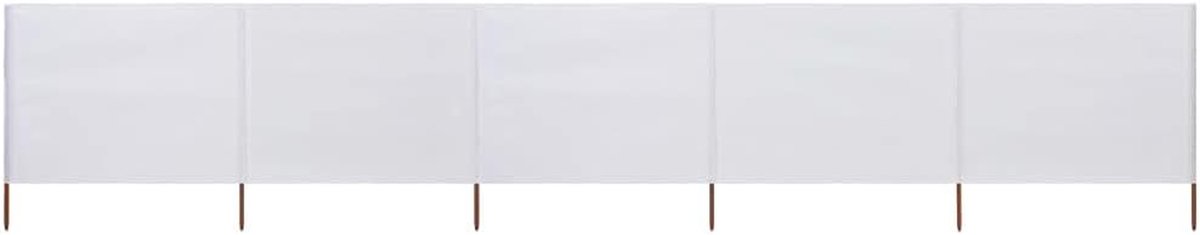Windscherm 5 panelen - Strand windscherm - Bescherming tegen wind - Opvouwbaar ontwerp - 600 x 120 cm - Zandwit