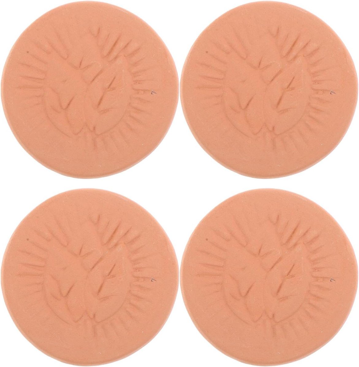 Broodmand Isolatieplaat - Terracotta Broodwarmer - Brood Vers Houden - Gelijkmatige Warmteverdeling - 4 stuks - Lichtbruin