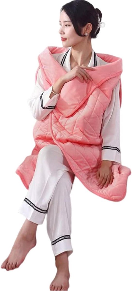 Elektrische warmtedeken - Verwarmingsdeken USB - Thuiswerkplek warm - 3 temperatuurstanden - 100x140cm - Roze