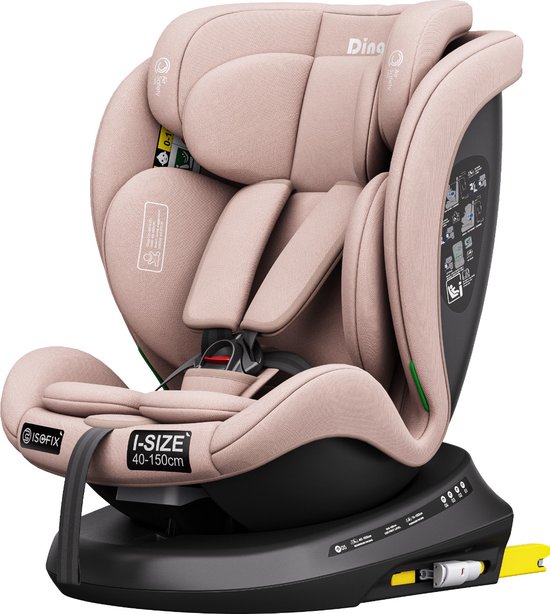 Ding Aiden Autostoel - Roze - 360° Draaibare Isofix Autostoel - i-Size - Vanaf 40 tot 150cm - 0 tot 12 jaar van DING. — afbeelding 4