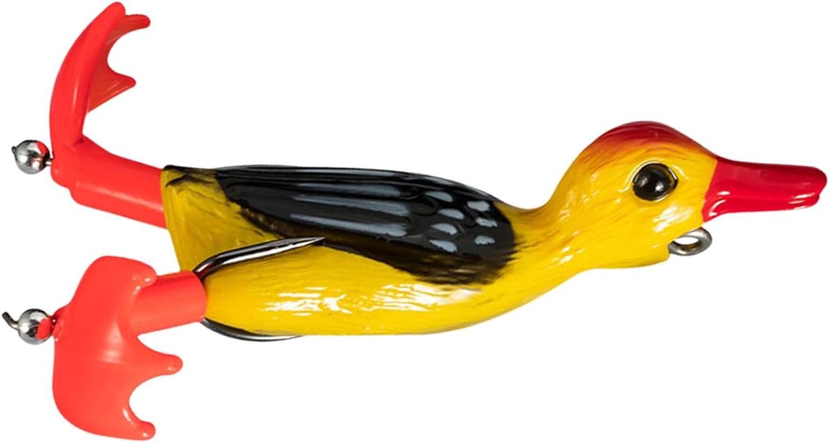 Eend Lokken - Kunstaas Vis - Vissen Vangen - Draaiende Flippers - 9 cm - Geel