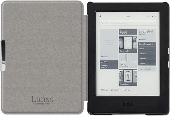 eReader Cover - Boekhoesje Beschermhoes - Lezen Beschermen - Automatische Slaapfunctie - 6.8 inch - Blauw Wit Bruin — afbeelding 4