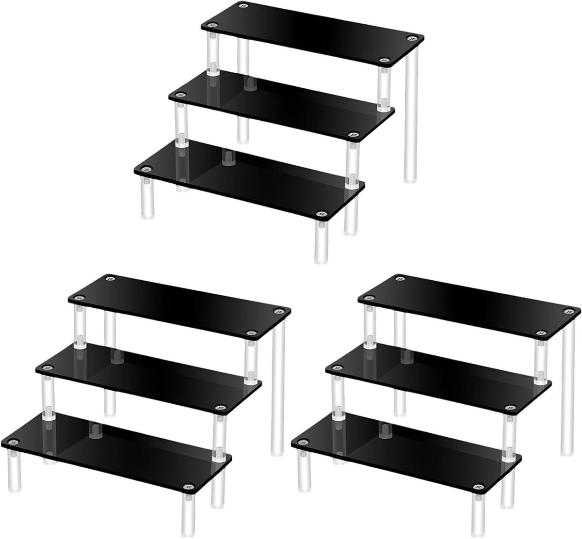 Acryl Riser Plank - Display Stand Set - Verzamelingen Tonen - Anti-val Ontwerp - 30 cm Breed - Zwart