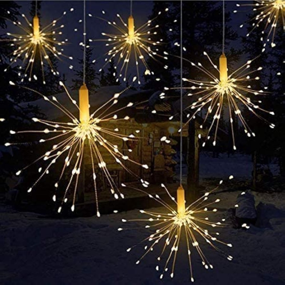 SnelShoppen - LED Fairy Lights Met Afstandsbediening - Buitenverlichting Op Batterij - Feestverlichting - 120 Warm Witte Lampjes - Exploderende Vuurwe