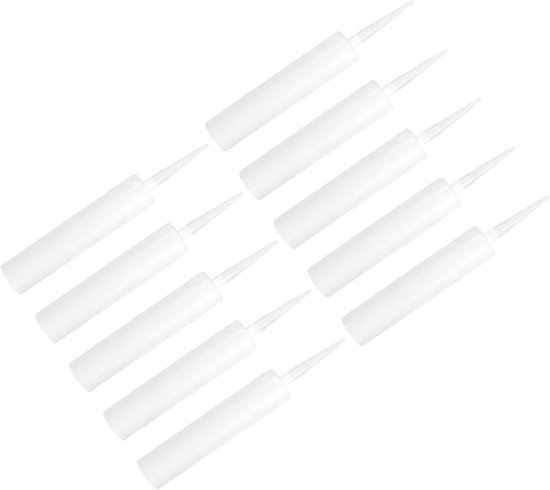 Lege Kitkokers - Navulbare Kokers - Doe-het-zelf Projecten - Herbruikbaar ABS Materiaal - 10 stuks - Wit — afbeelding 3