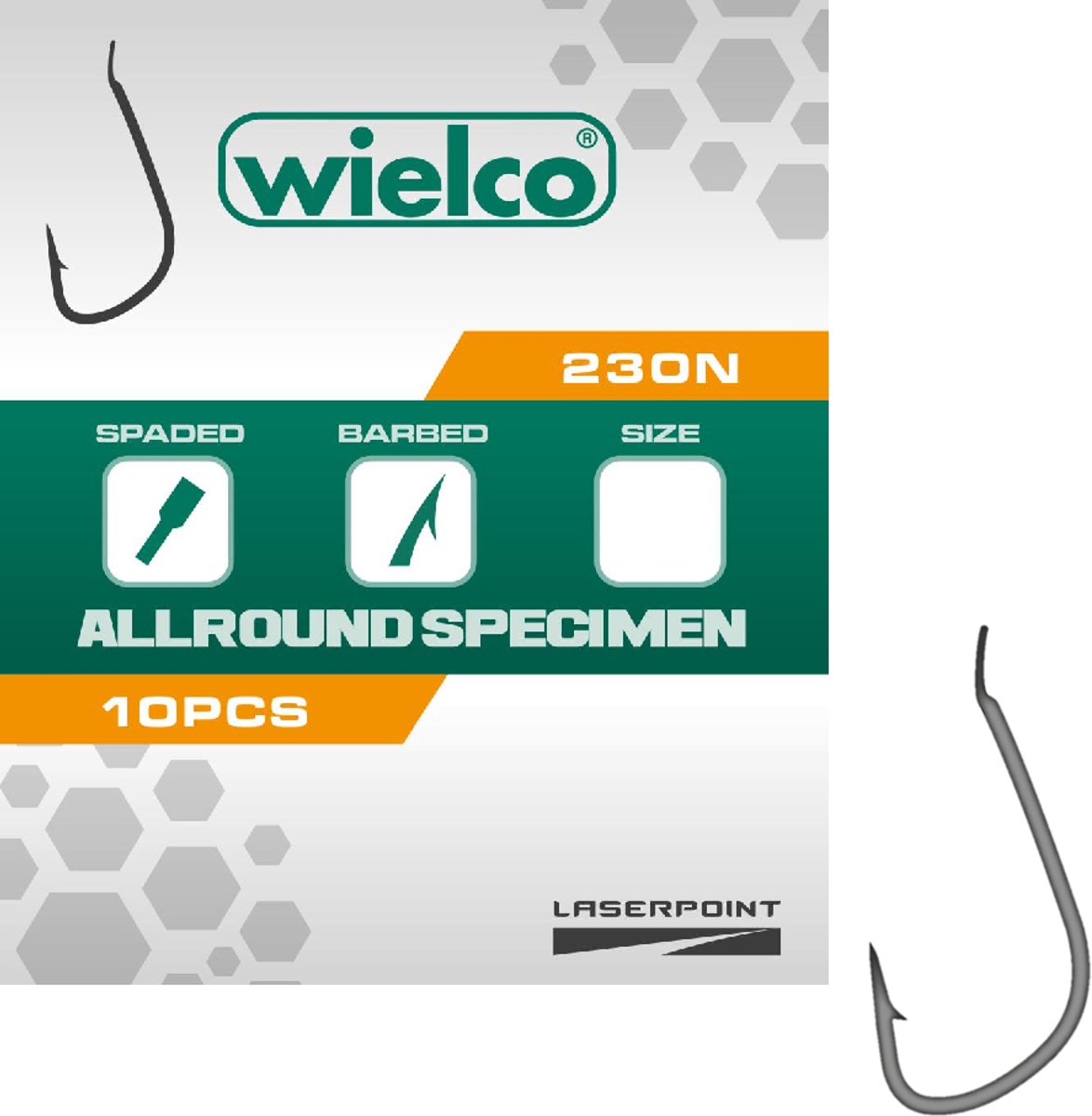 Wielco Laser Point 230N Allround Specimen Hooks 10stuks maat 12