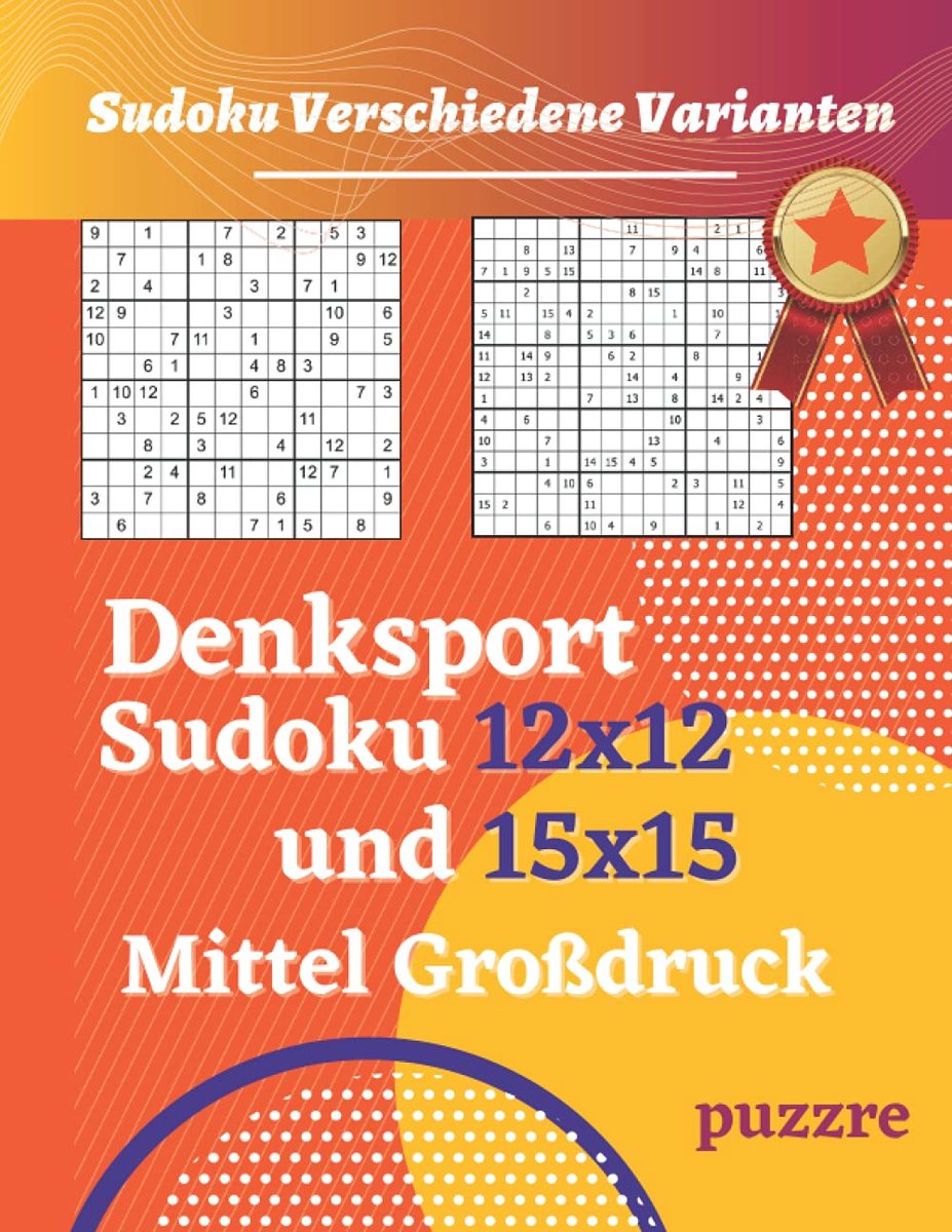 SnelShoppen - Denksport Sudoku 12x12 en 15x15 - Logikspellen voor Volwassenen en Senioren - Grote Schrift voor Makkelijk Lezen - Puzzels en Denkspelle