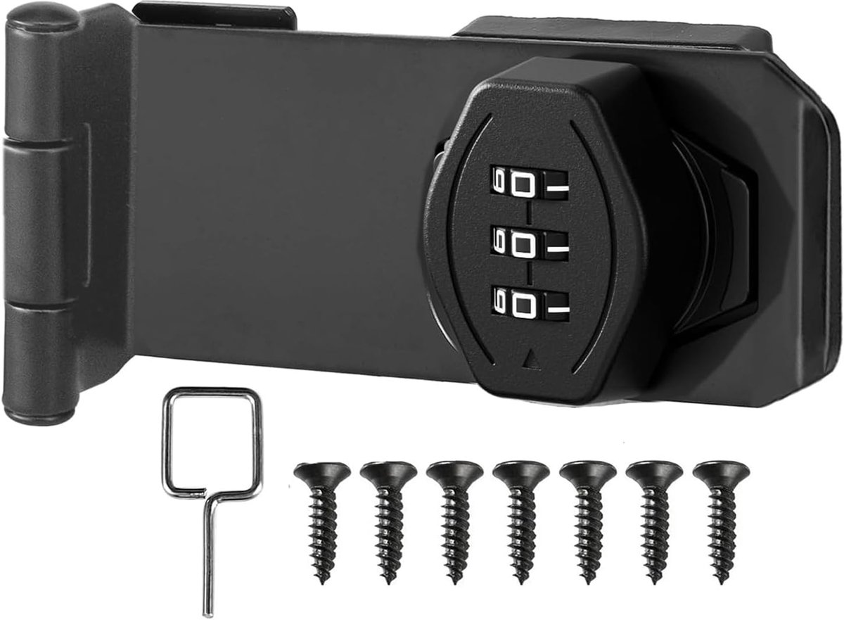 Hangslot combinatie 3-cijferig - roestvrij staal - sleutelvrij - extra beveiliging voor meubels - ShopVlot