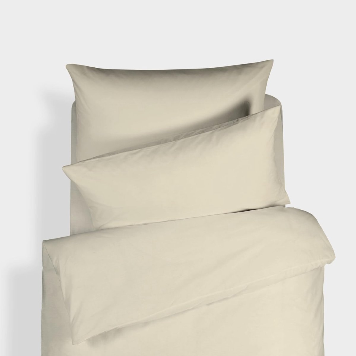 Bedlinnen 140 x 220 + 60 x 70 cm - Crème - 100% katoen - Luxe uitstraling - ShopVlot