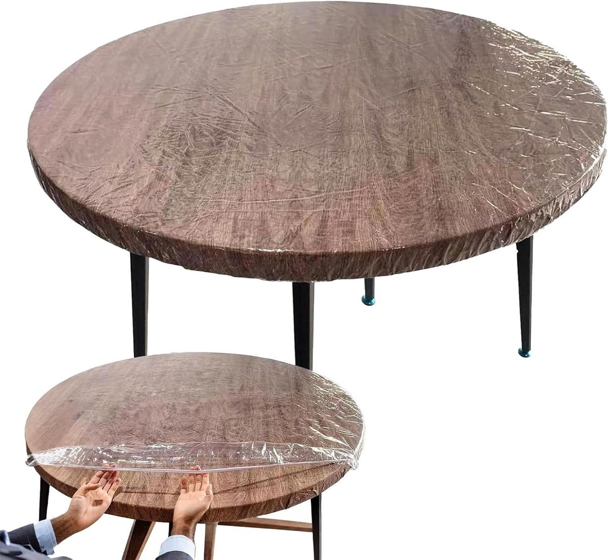 Transparante Tafelbeschermer - Ronde Tafelmat PVC - Tafeloppervlak Beschermen - Olie- en Krasbestendig - 122 cm - Transparant