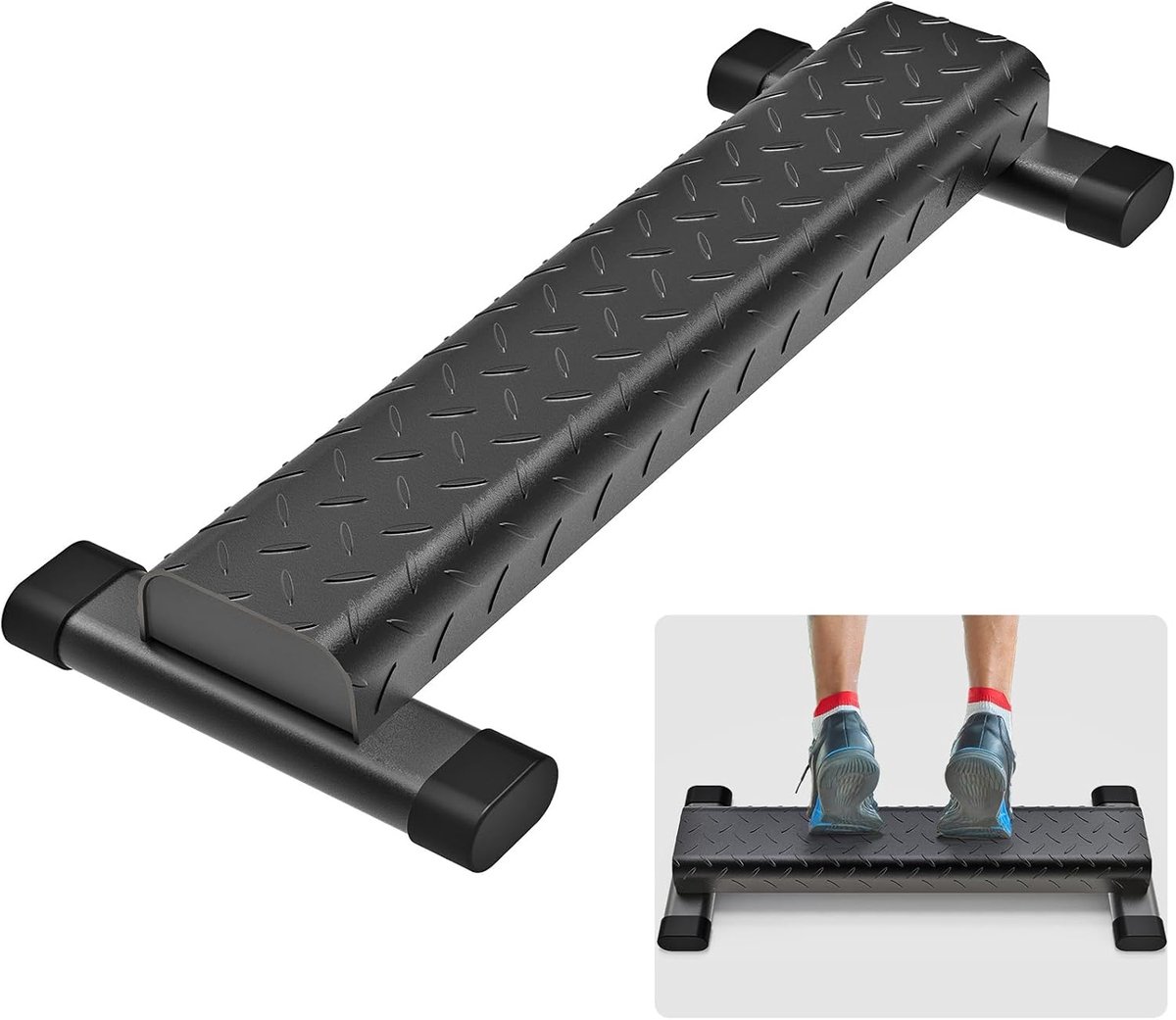 Stalen kuitverhogingsblok - staande kuitverhogingsmachine voor thuissportschool, zwaar belastbaar, breder antislip platform, geschikt voor kuitverhoging, squats, voetrekoefeningen en