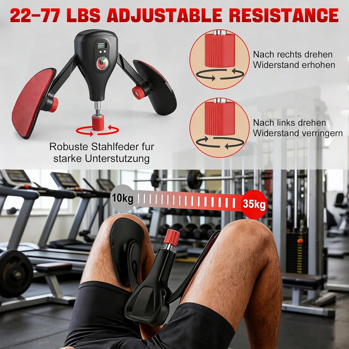 – 15–70 kg Bekkenbodemtrainer voor vrouwen – Multifunctionele bilvormer – Leg press voor thuis – Trainingsapparatuur voor thuis & yoga, unisex