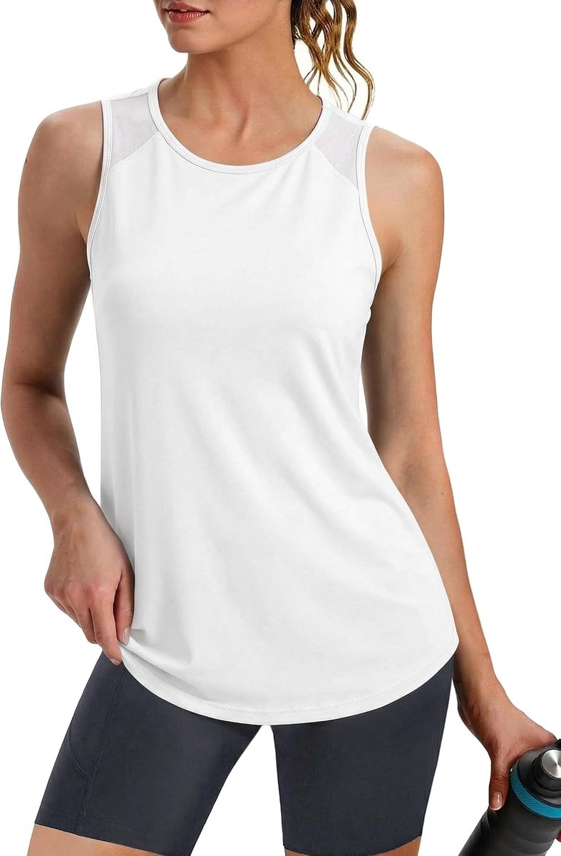 Tank Tops voor Vrouwen Mesh Terug Mouwloos Gym Sport Vest | Sneldrogend, vochtafvoerend, ademend, gebogen zoom, lichtgewicht stretch, fitness, training, hardlopen, joggen, wandelen