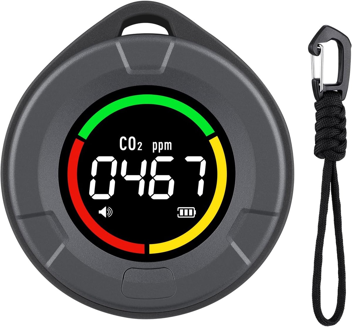 Draagbare Mini CO2 Meter met Kleuren LCD | Koolstofdioxidedetector met Indicatielampje, Alarm, Automatische Kalibratie voor Thuis, Kantoor, Kas