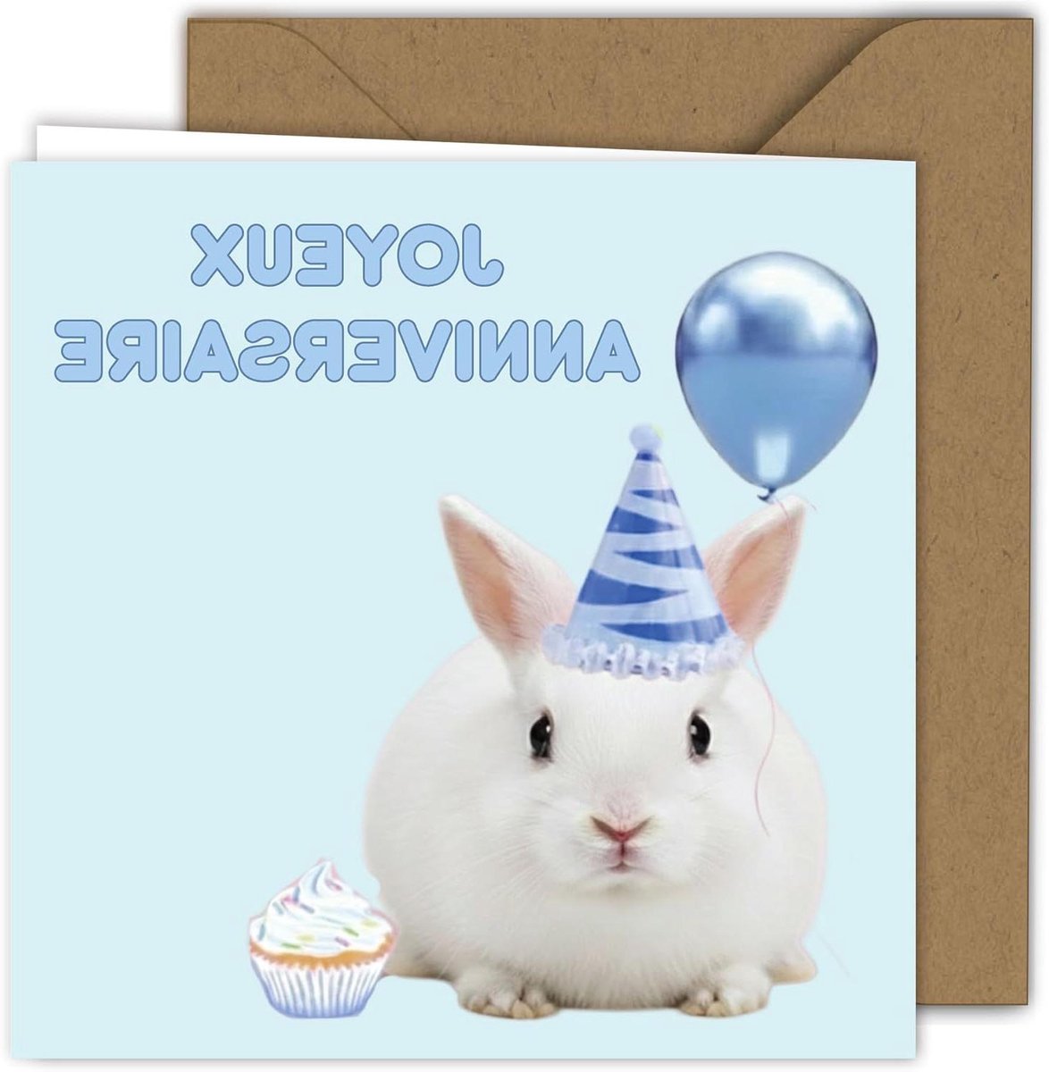 Verjaardagskaart met Ballon - Wenskaart Vierkant - Iemand Feliciteren - Blanco Binnenzijde - 15 x 15 cm - Meerkleurig