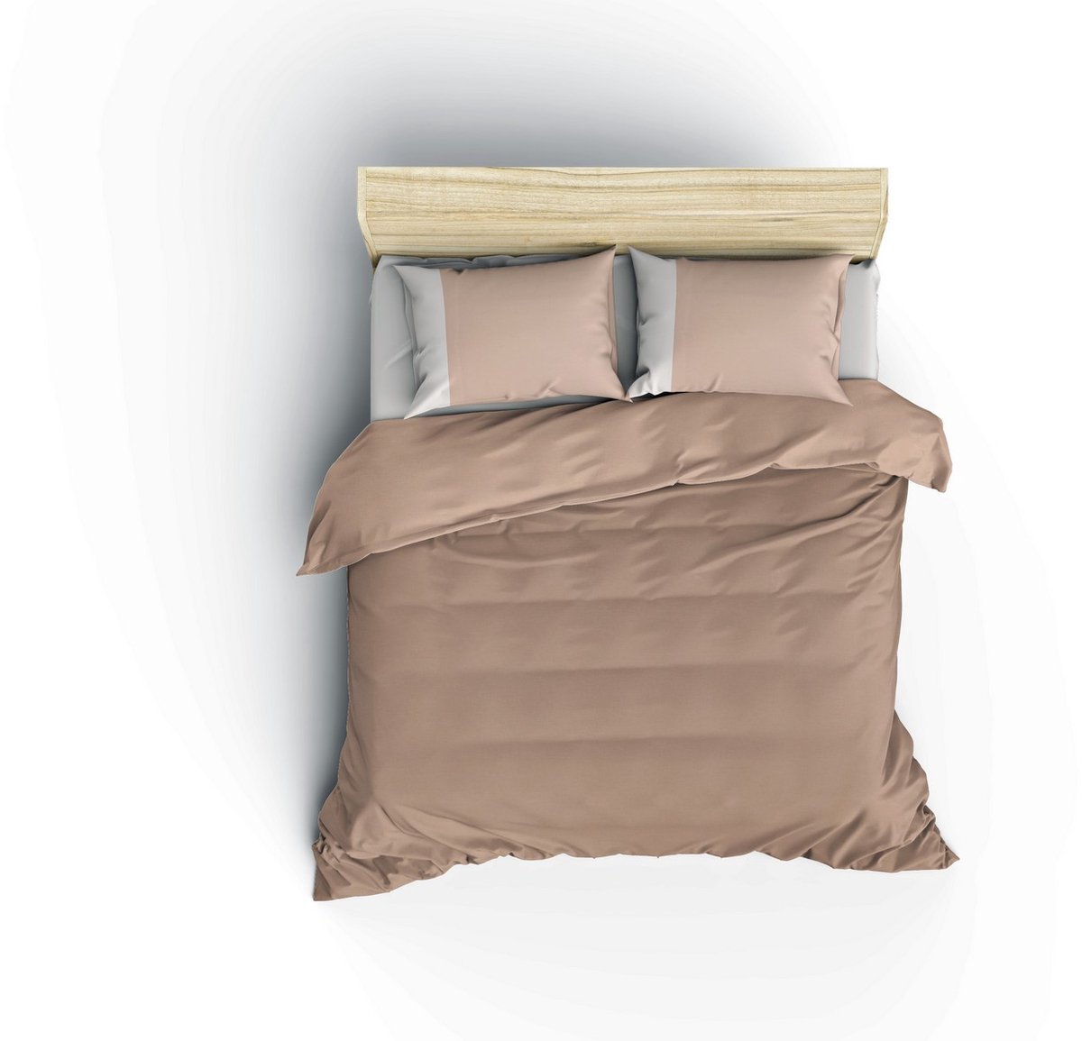 L'essentiel Maison Asir - Ranforce tweepersoons dekbedovertrekset - Nertsbruin en crème - 200 x 220 cm Nertsbruin Crème